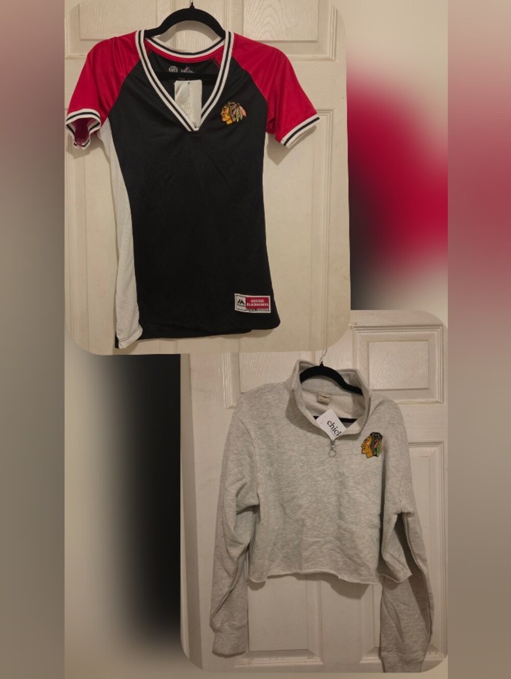 Chicago Blackhawks Women’s 2-Piece Bundle – Majestic + Chicka-d – S/M – NWT